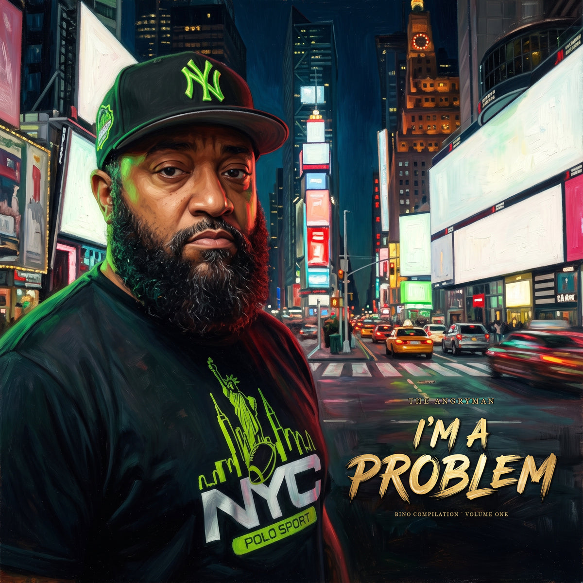 I'm a Problem — The Angryman, cover with scene-specific gold lettering