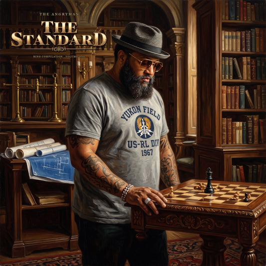 The Standard — The Angryman, cover with scene-specific gold lettering